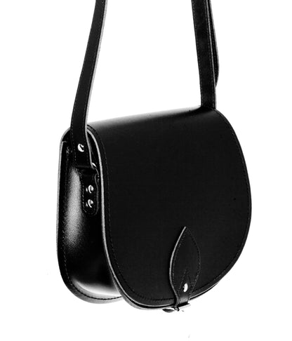 Handmade Leather Saddle Bag - Black - Bascora