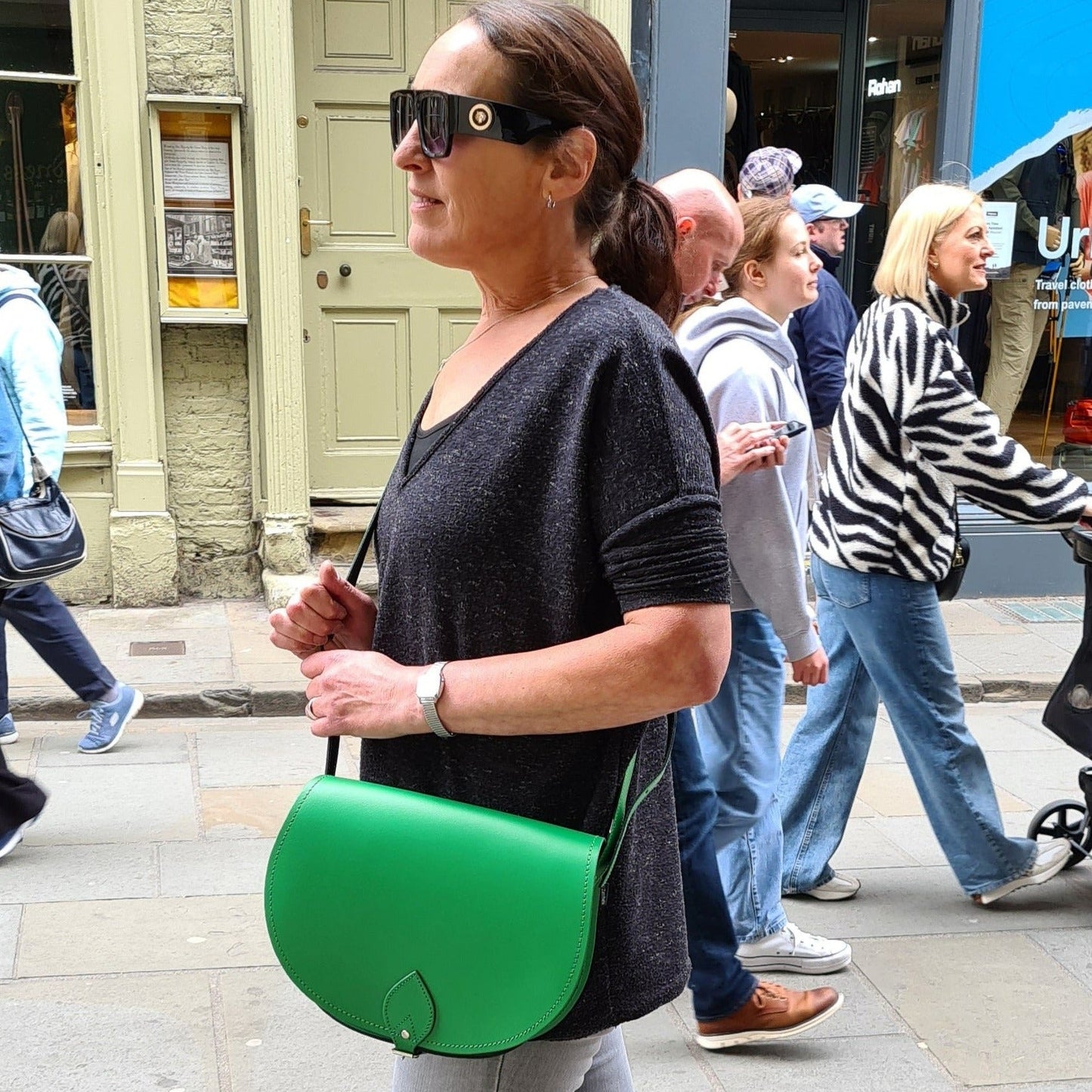 Handmade Leather Saddle Bag - Green - Bascora