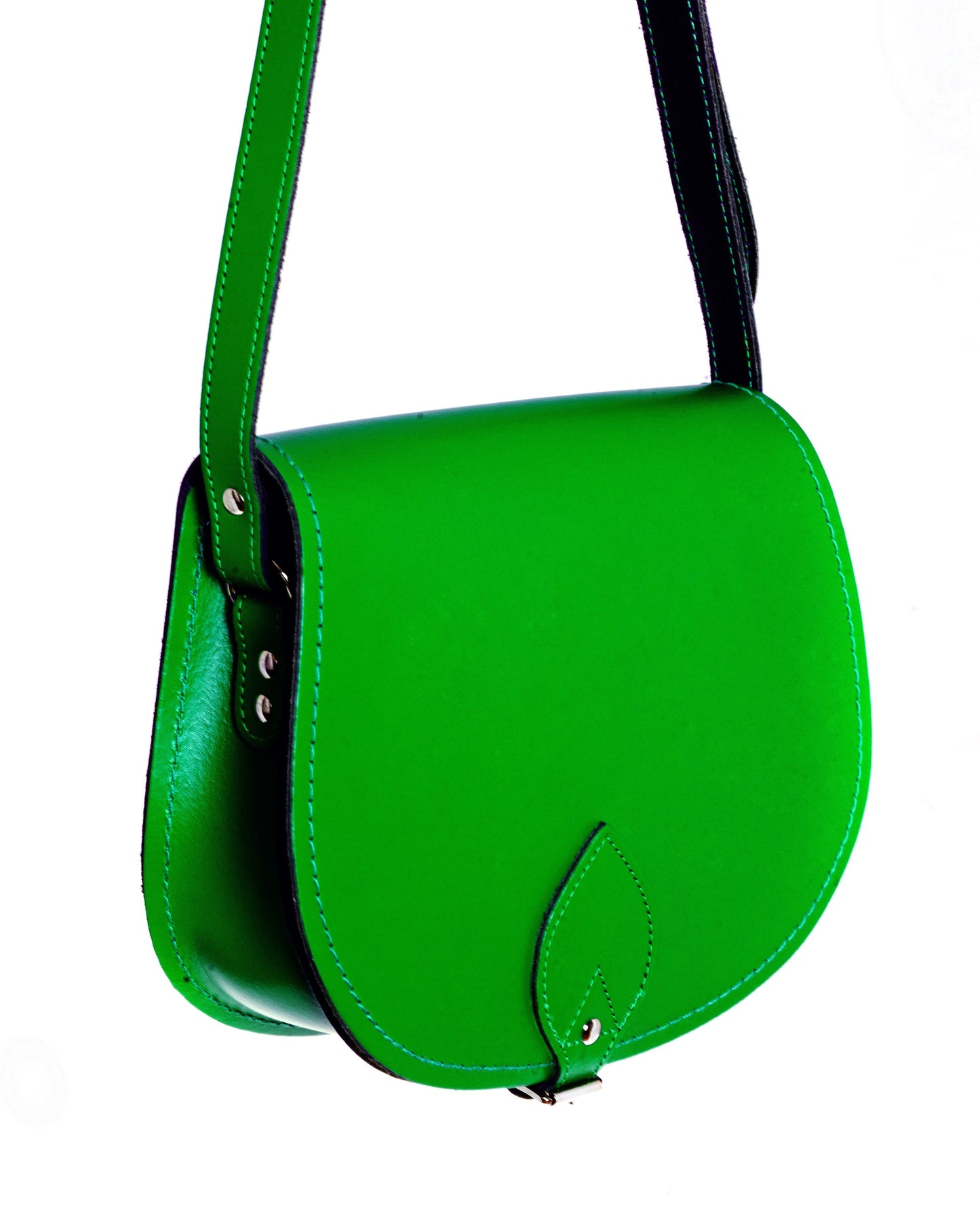 Handmade Leather Saddle Bag - Green - Bascora