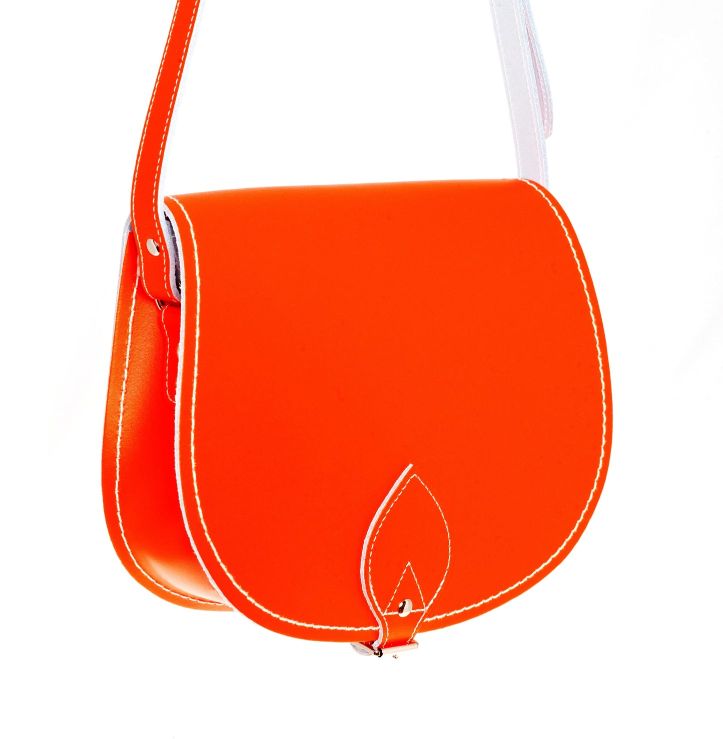 Handmade Leather Saddle Bag - Orange - Bascora