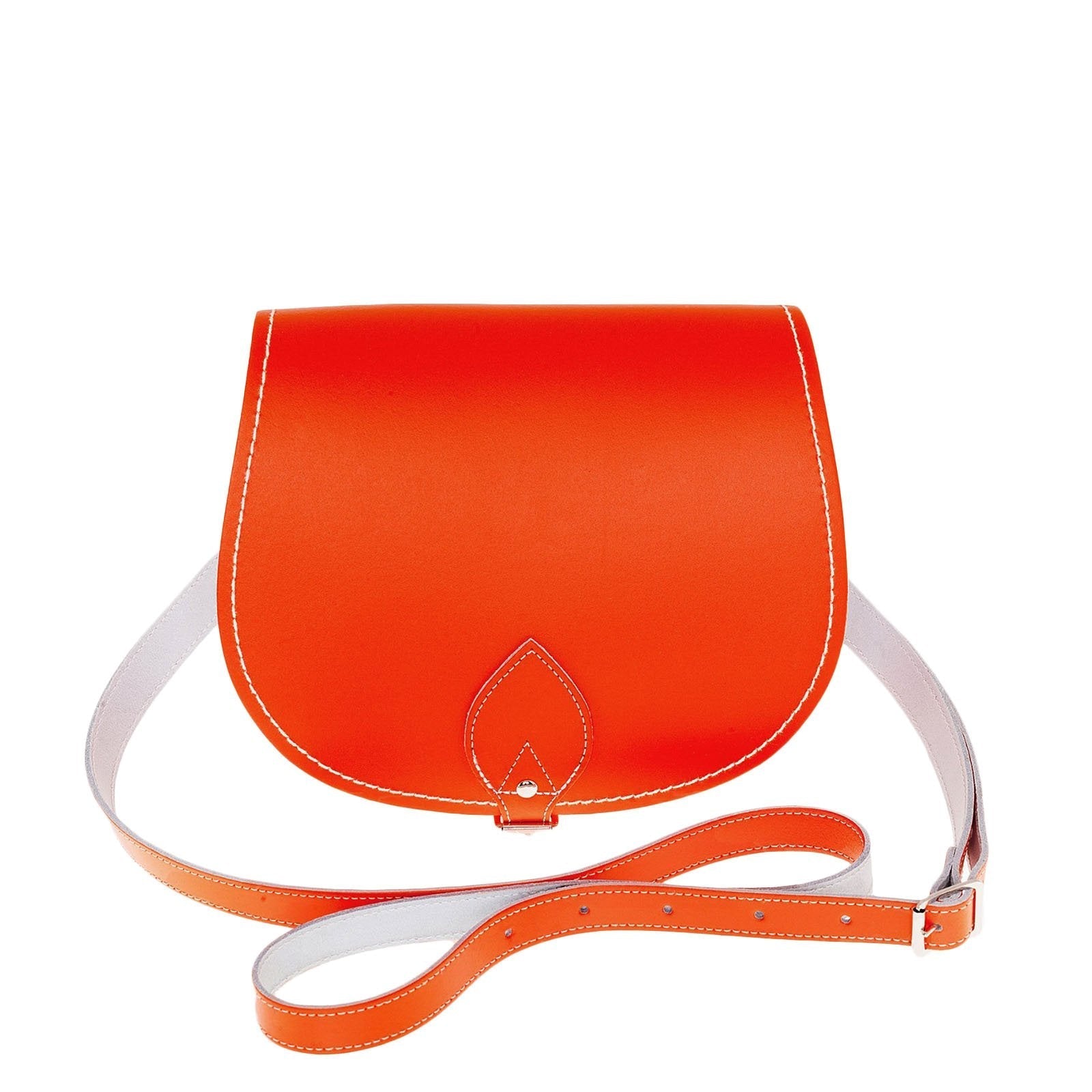 Handmade Leather Saddle Bag - Orange - Bascora