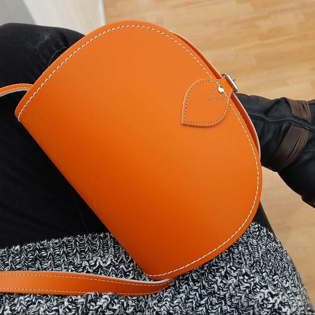 Handmade Leather Saddle Bag - Orange - Bascora