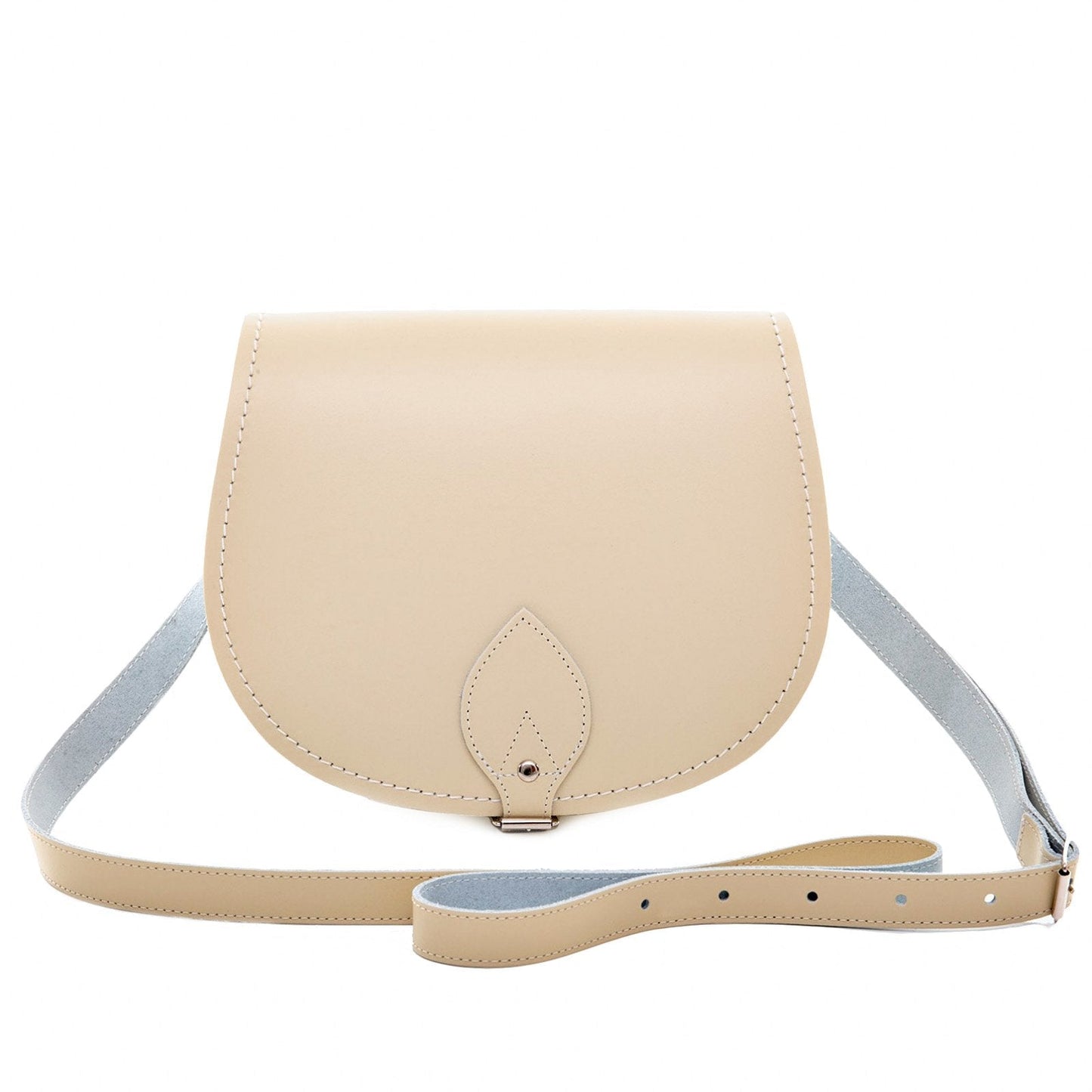 Handmade Leather Saddle Bag - Pastel Cream - Bascora