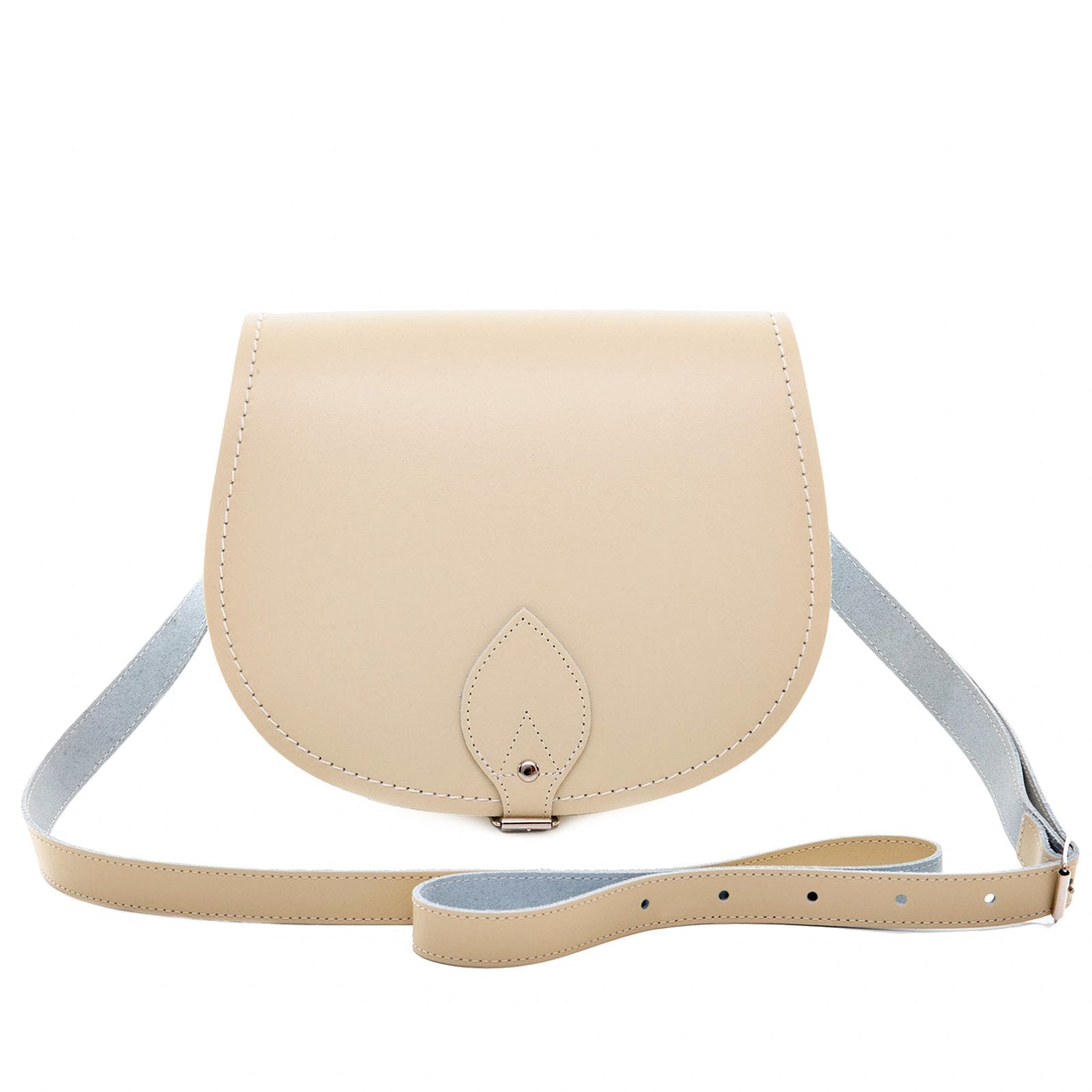 Handmade Leather Saddle Bag - Pastel Cream - Bascora