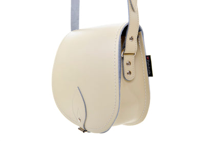 Handmade Leather Saddle Bag - Pastel Cream - Bascora