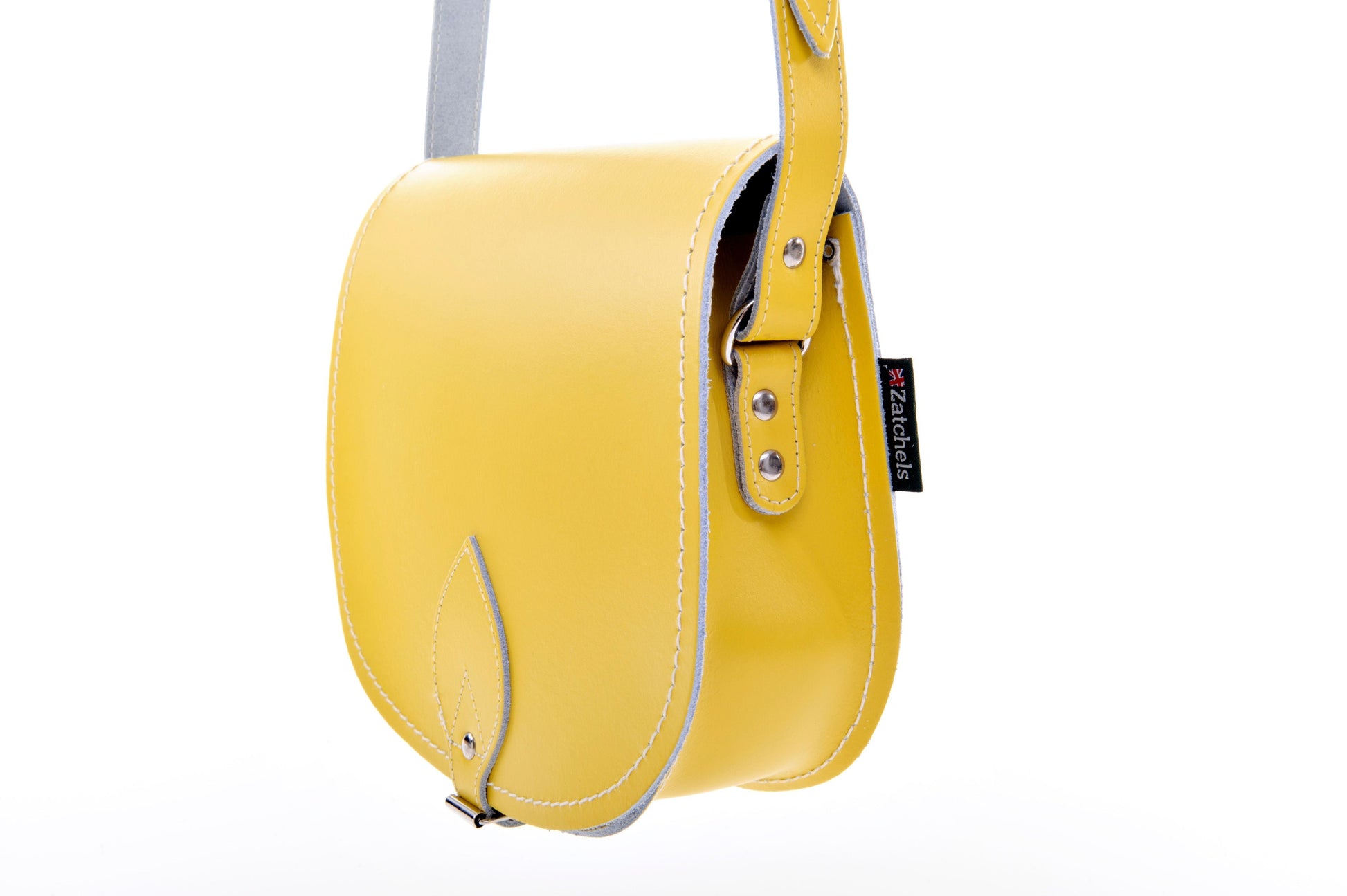 Handmade Leather Saddle Bag - Pastel Daffodil Yellow - Bascora