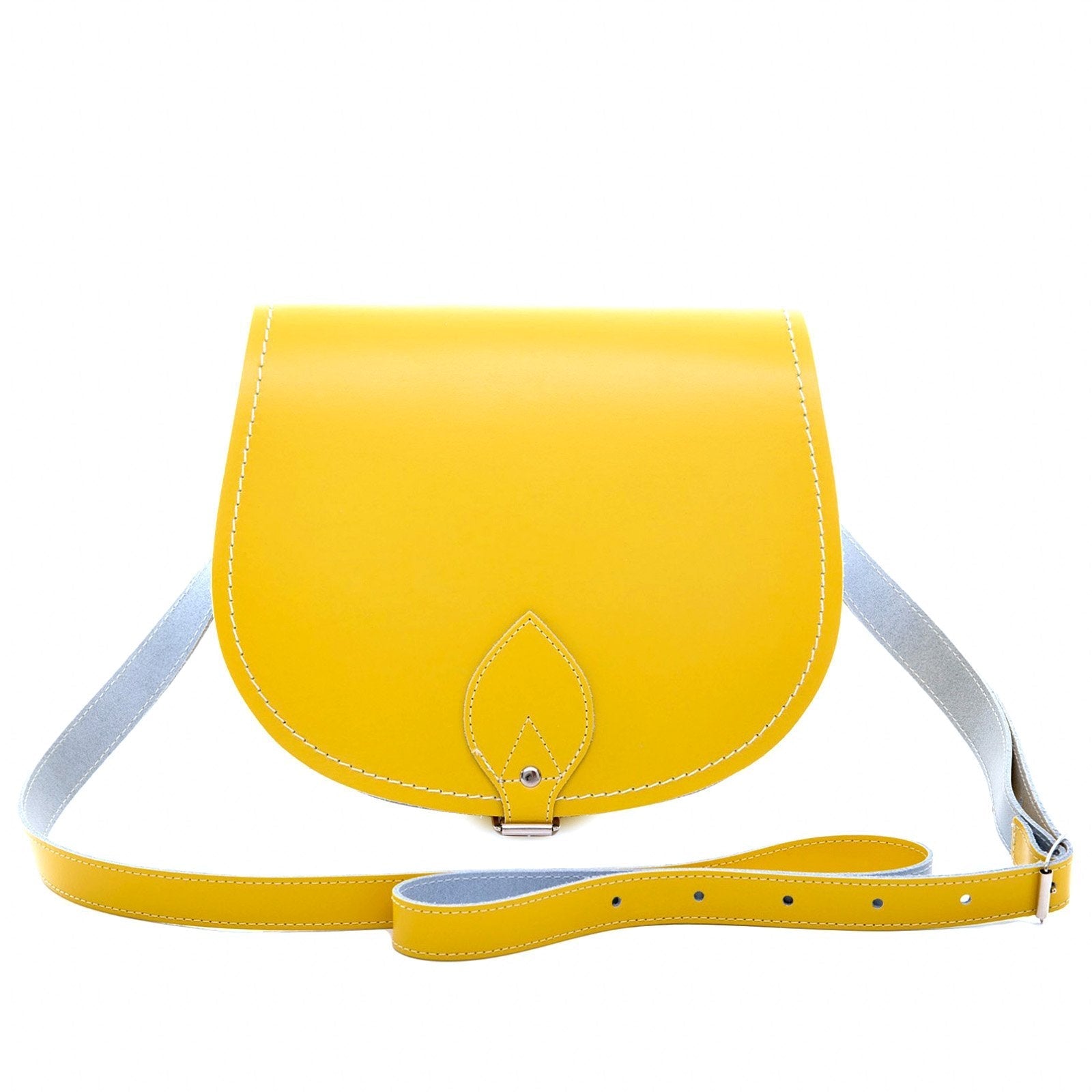 Handmade Leather Saddle Bag - Pastel Daffodil Yellow - Bascora