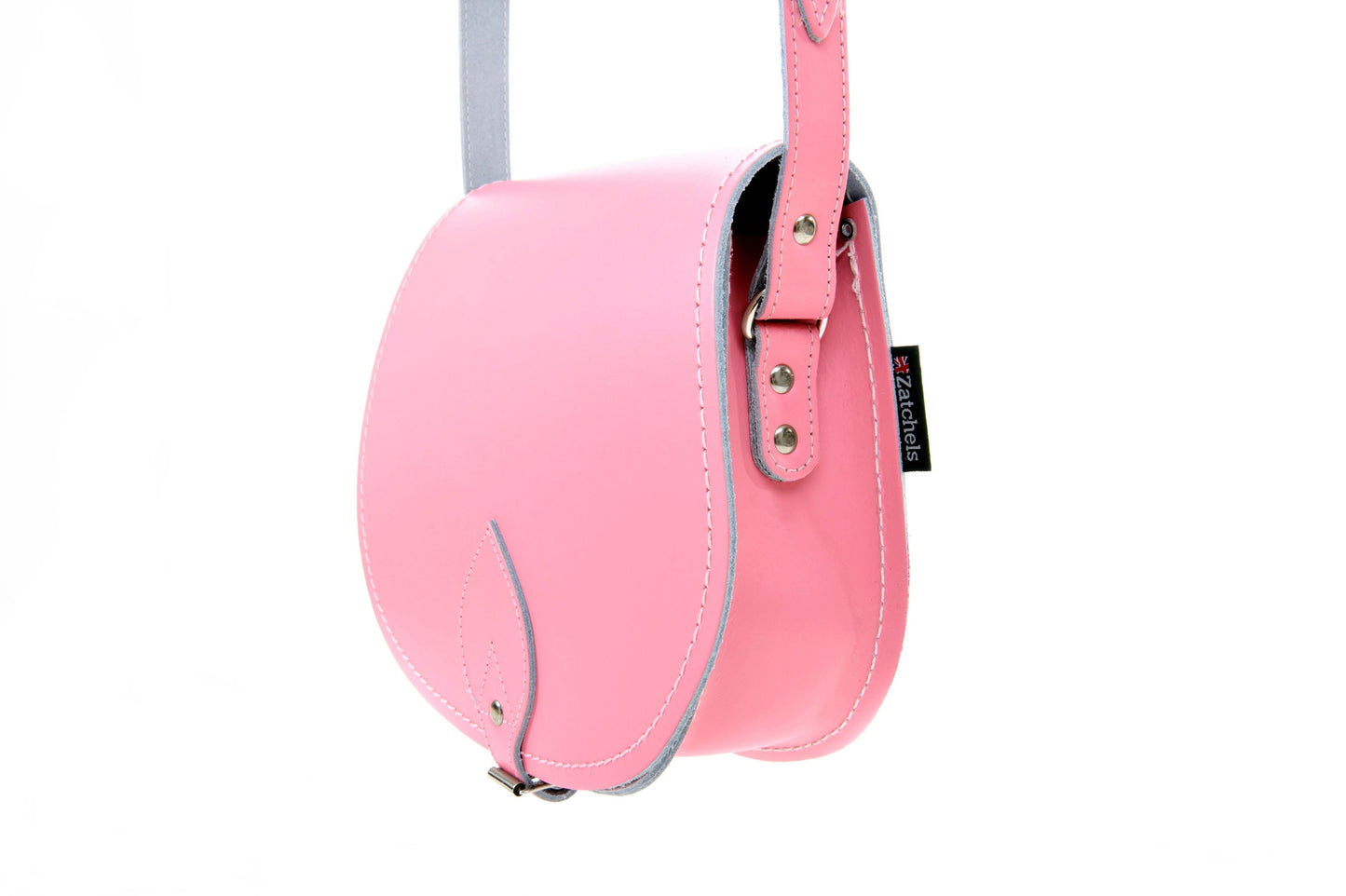 Handmade Leather Saddle Bag - Pastel Pink - Bascora