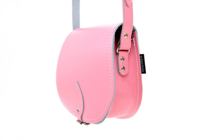 Handmade Leather Saddle Bag - Pastel Pink - Bascora