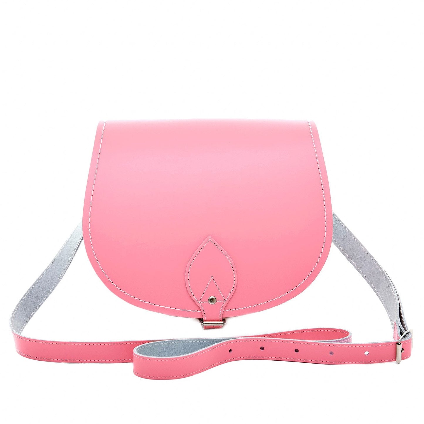 Handmade Leather Saddle Bag - Pastel Pink - Bascora