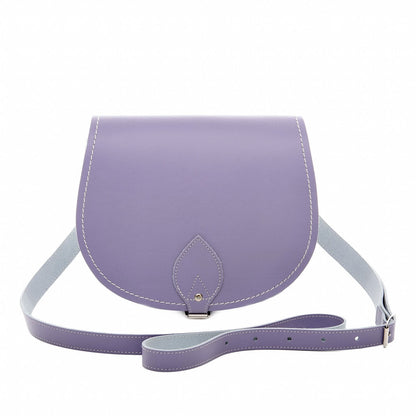Handmade Leather Saddle Bag - Pastel Violet - Bascora