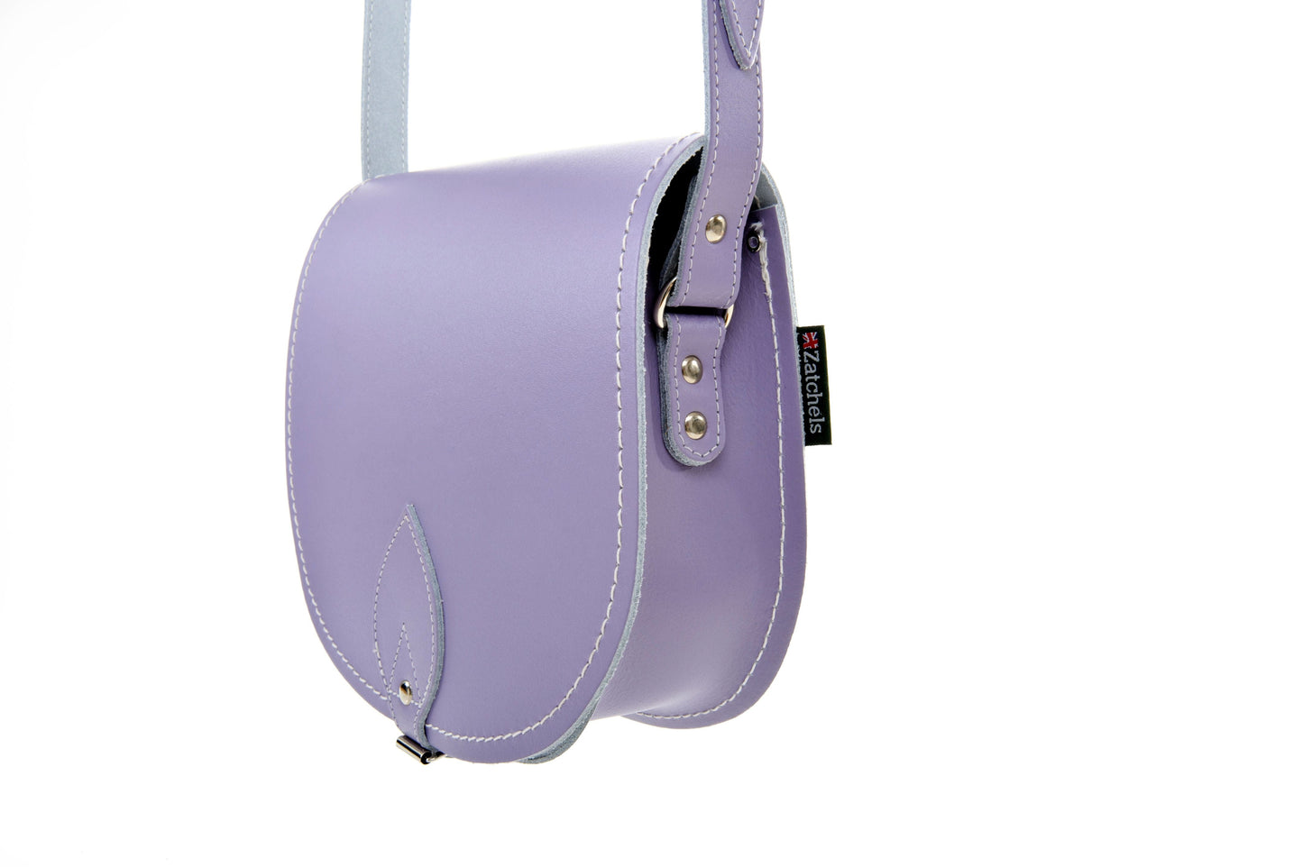 Handmade Leather Saddle Bag - Pastel Violet - Bascora
