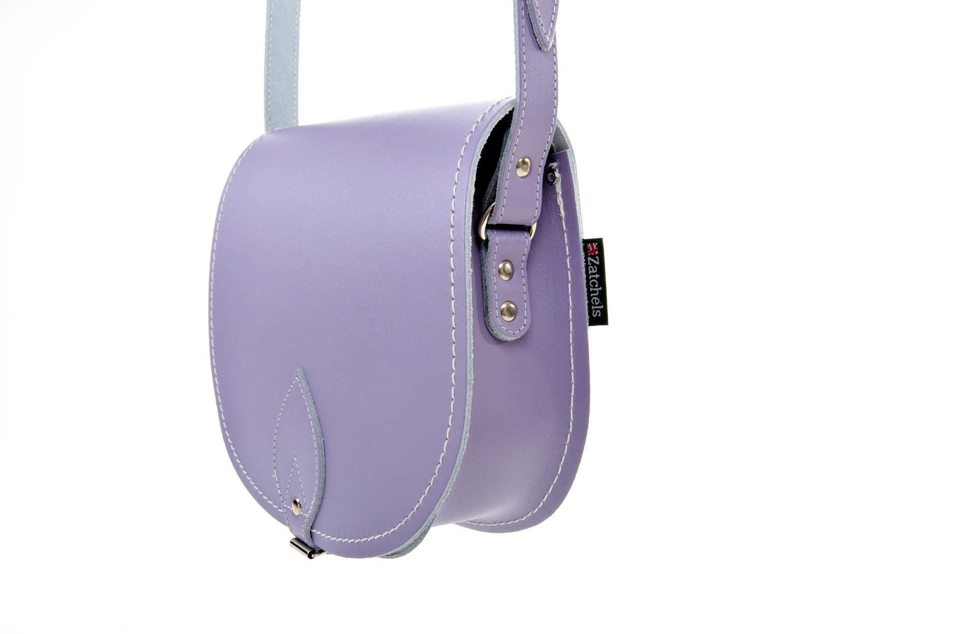 Handmade Leather Saddle Bag - Pastel Violet - Bascora