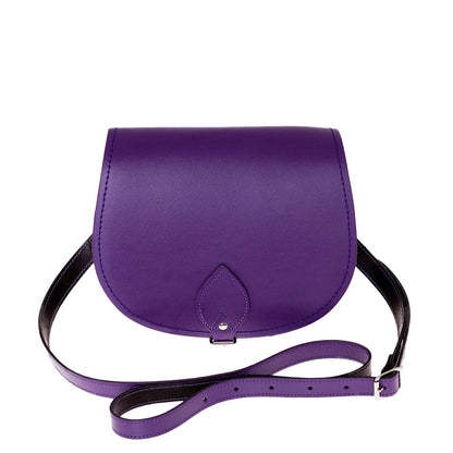 Handmade Leather Saddle Bag - Purple - Bascora