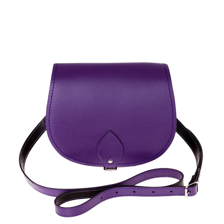 Handmade Leather Saddle Bag - Purple - Bascora