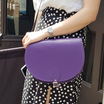 Handmade Leather Saddle Bag - Purple - Bascora