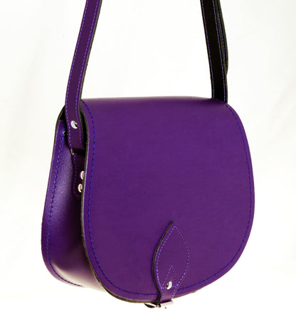 Handmade Leather Saddle Bag - Purple - Bascora