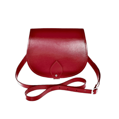 Handmade Leather Saddle Bag - Red - Bascora