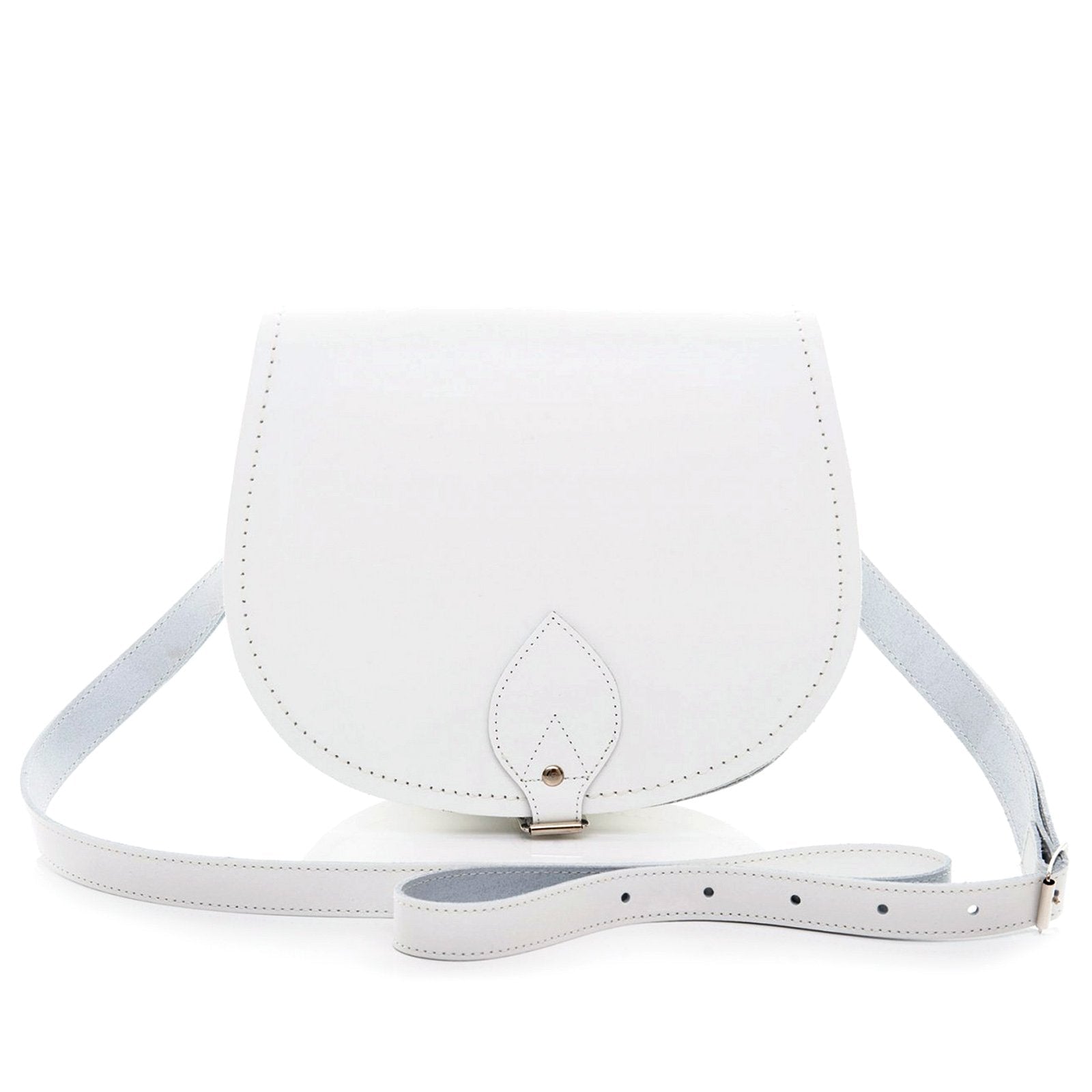 Handmade Leather Saddle Bag - White - Bascora