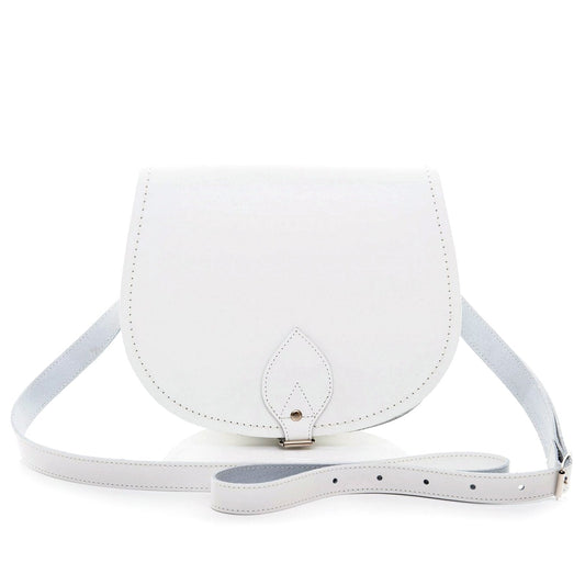 Handmade Leather Saddle Bag - White - Bascora