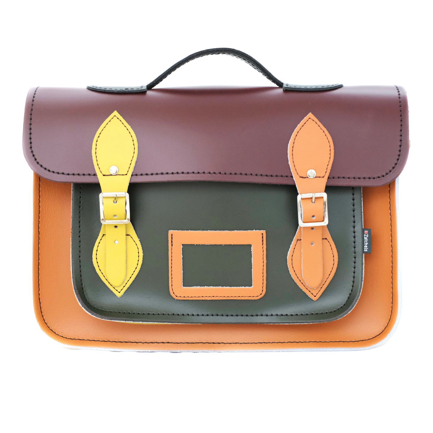 Handmade Leather Satchel - Autumnal Kaleidoscope - Bascora