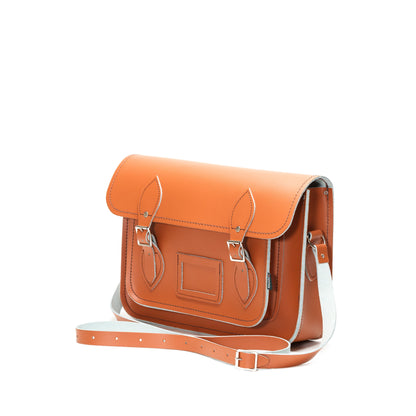 Handmade Leather Satchel - Burnt Orange - Bascora