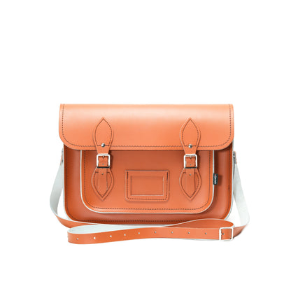 Handmade Leather Satchel - Burnt Orange - Bascora