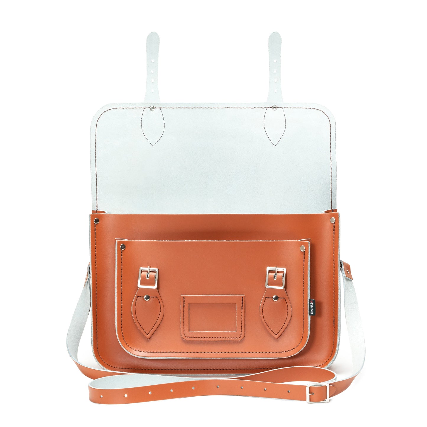 Handmade Leather Satchel - Burnt Orange - Bascora