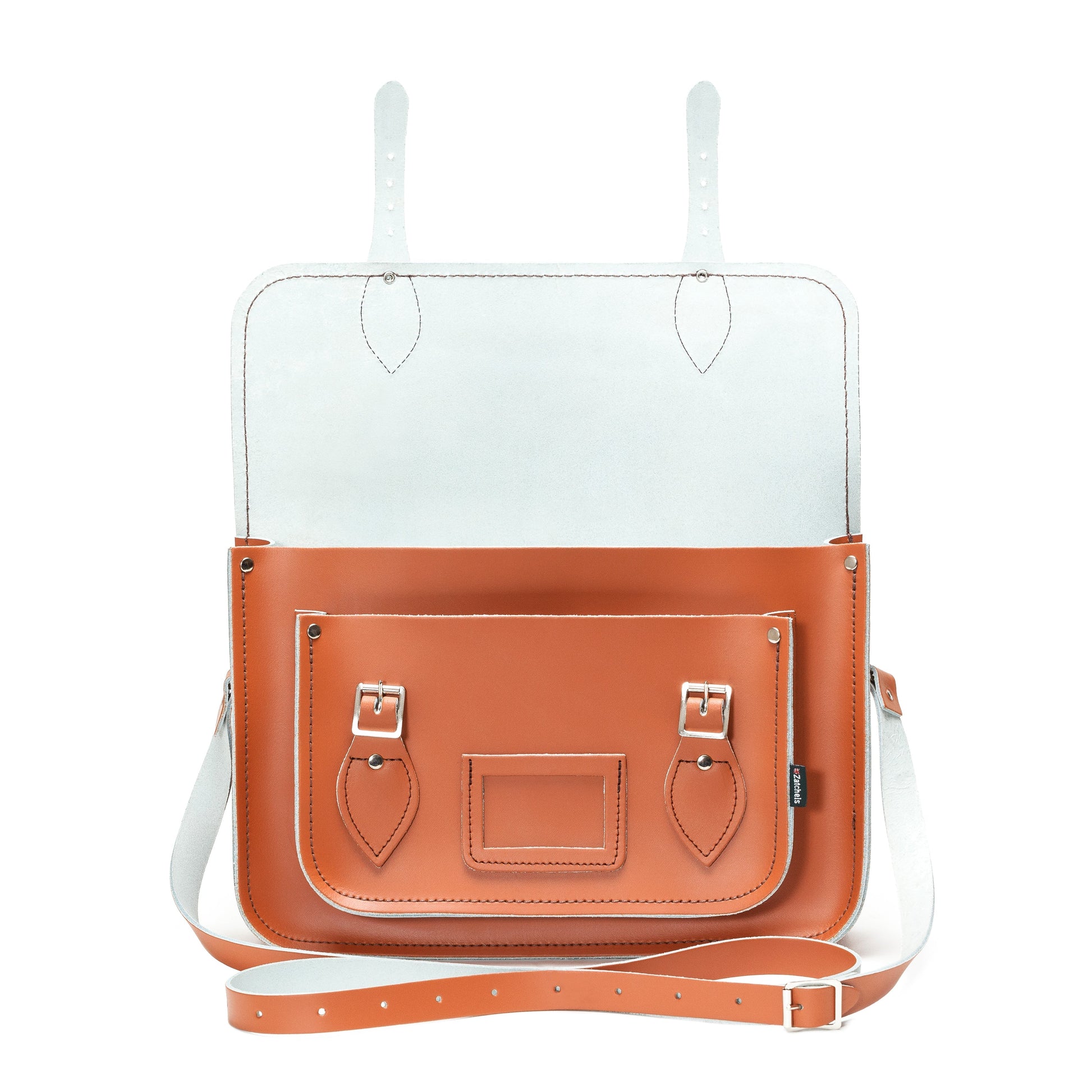 Handmade Leather Satchel - Burnt Orange - Bascora