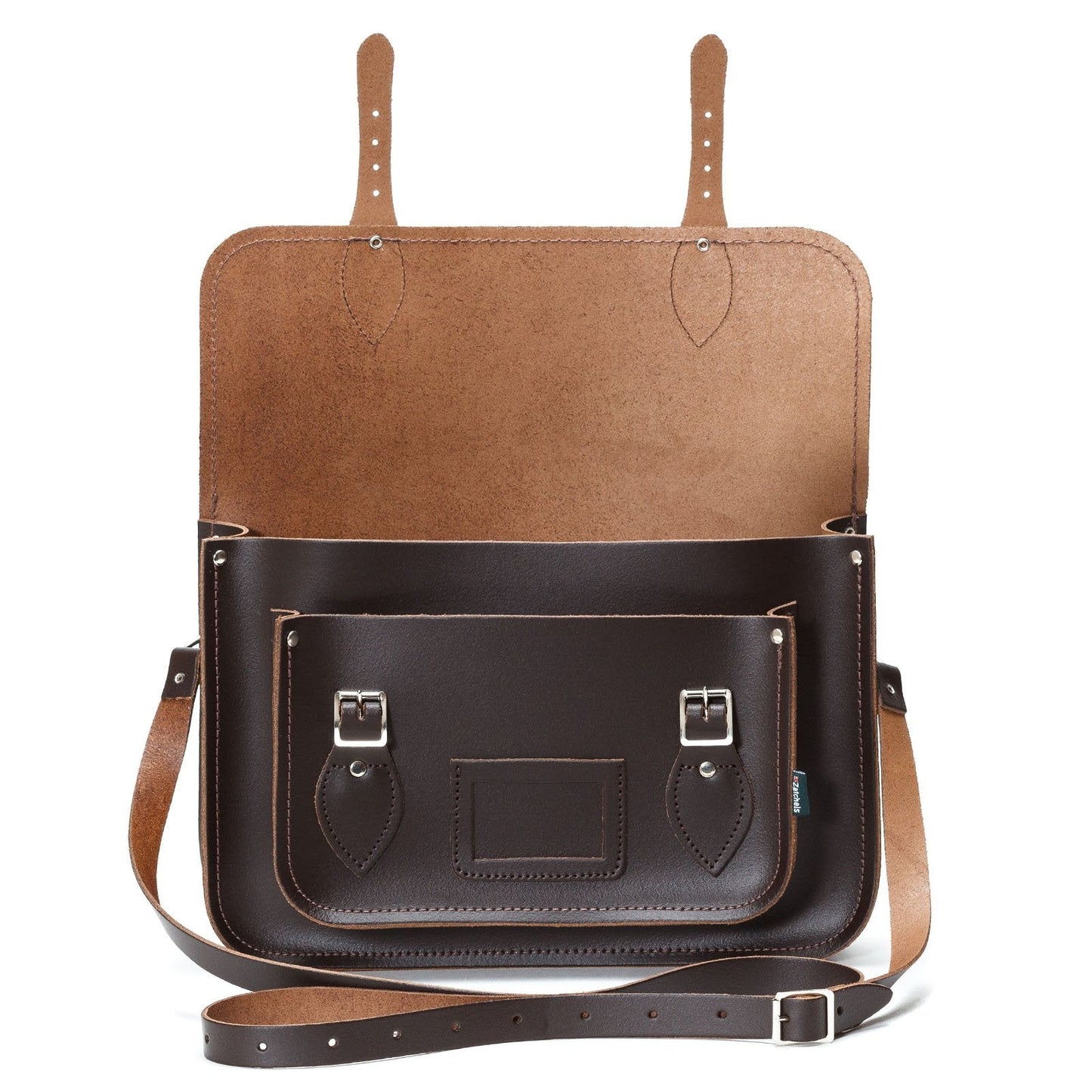 Handmade Leather Satchel – Dark Brown - Bascora