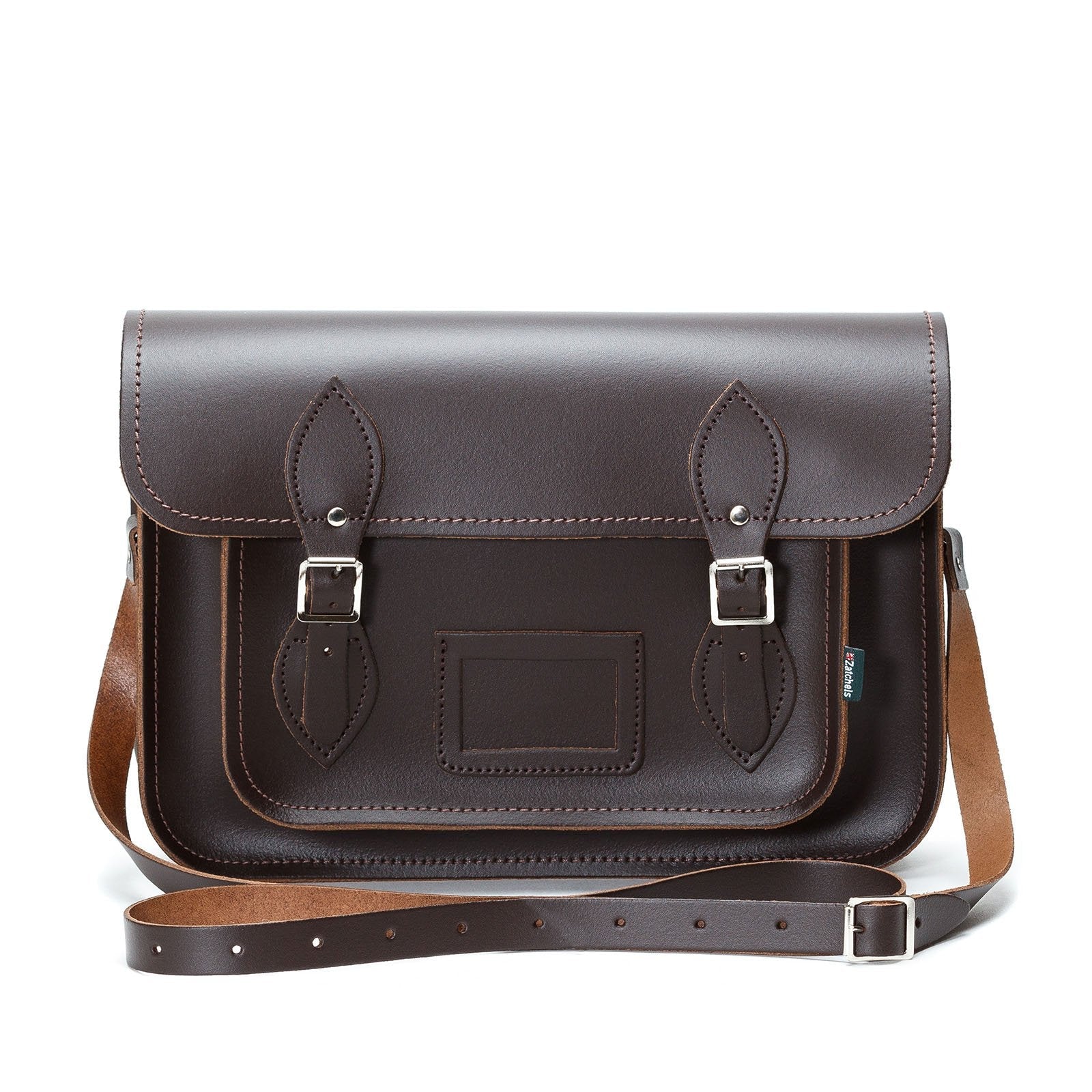Handmade Leather Satchel – Dark Brown - Bascora