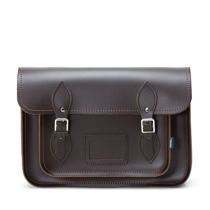 Handmade Leather Satchel – Dark Brown - Bascora