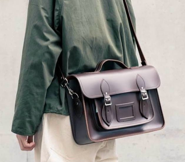 Handmade Leather Satchel – Dark Brown - Bascora
