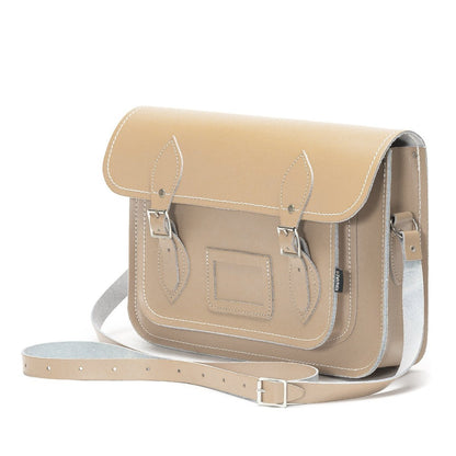 Handmade Leather Satchel - Iced Coffee - Bascora