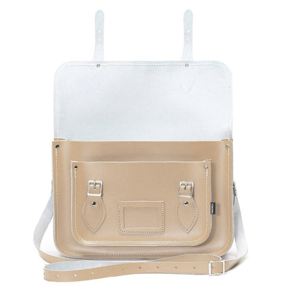 Handmade Leather Satchel - Iced Coffee - Bascora