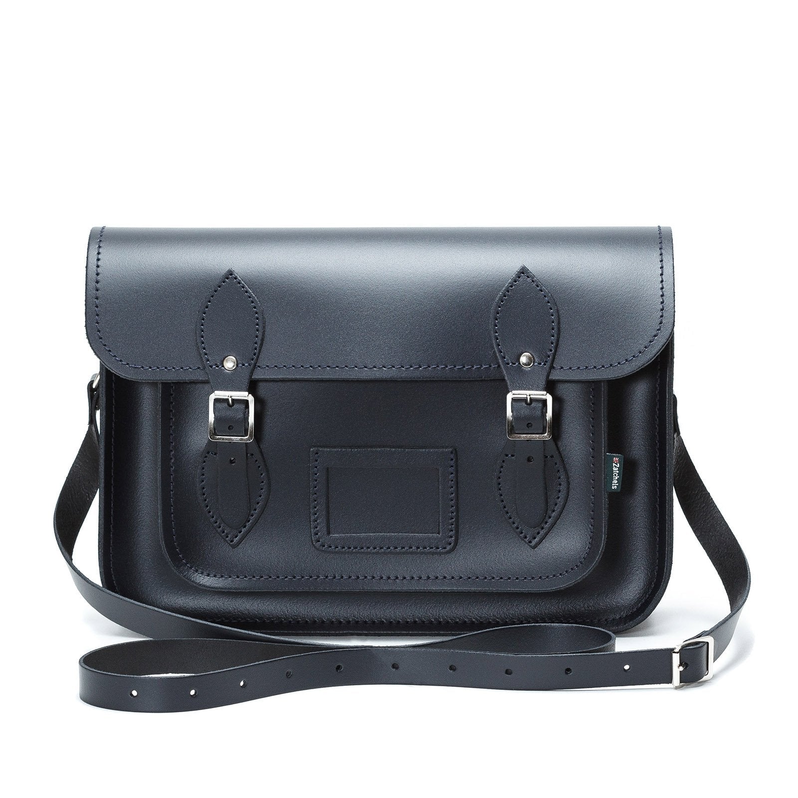 Handmade Leather Satchel - Navy Blue - Bascora