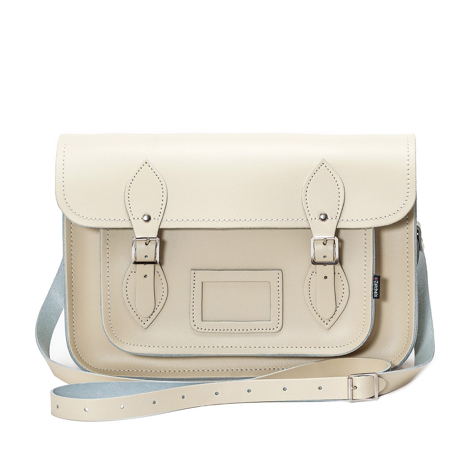 Handmade Leather Satchel - Pastel Cream - Bascora