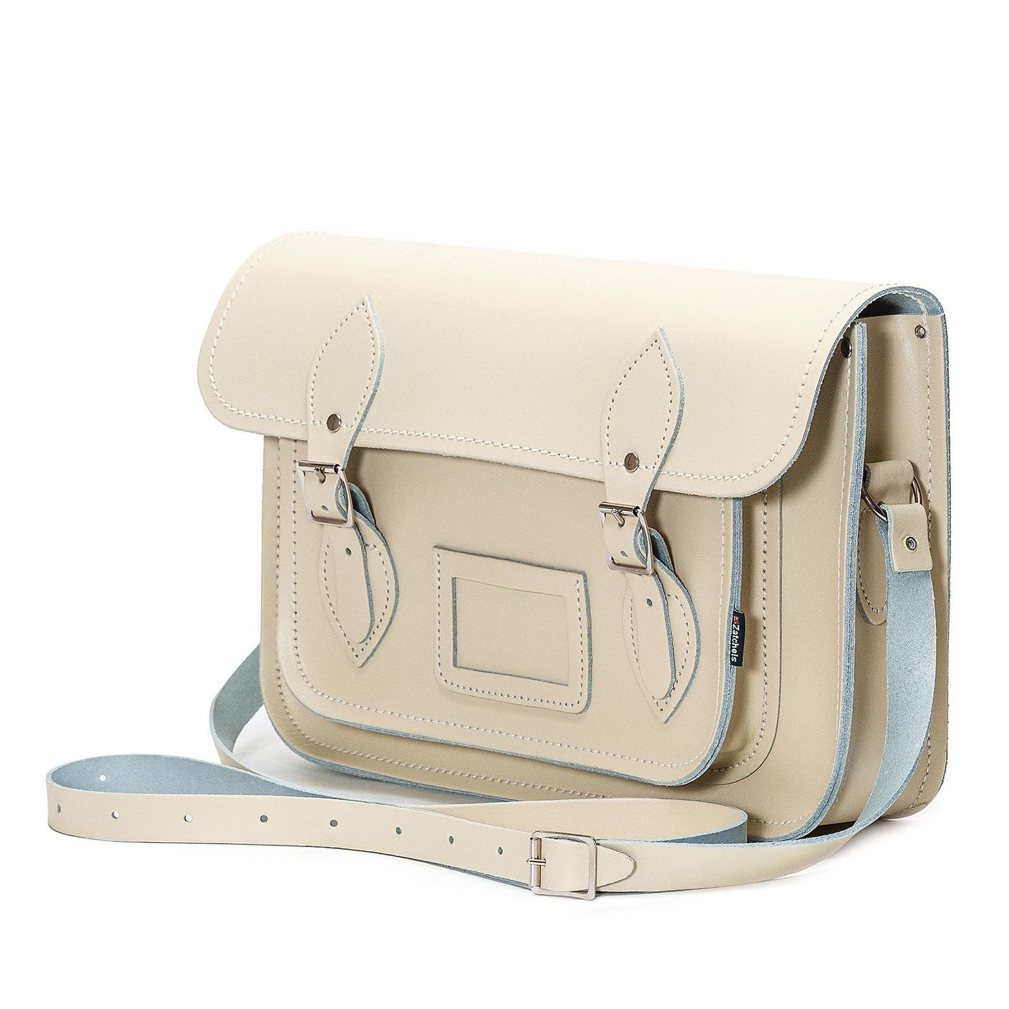 Handmade Leather Satchel - Pastel Cream - Bascora