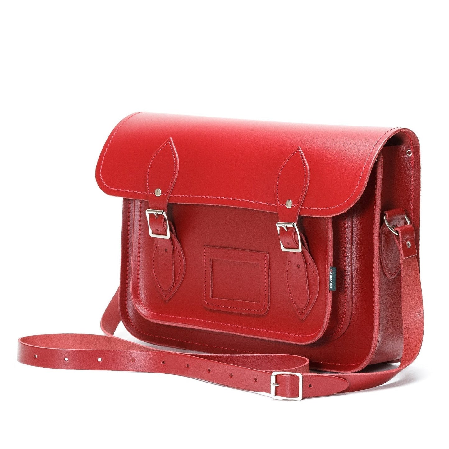 Handmade Leather Satchel - Red - Bascora