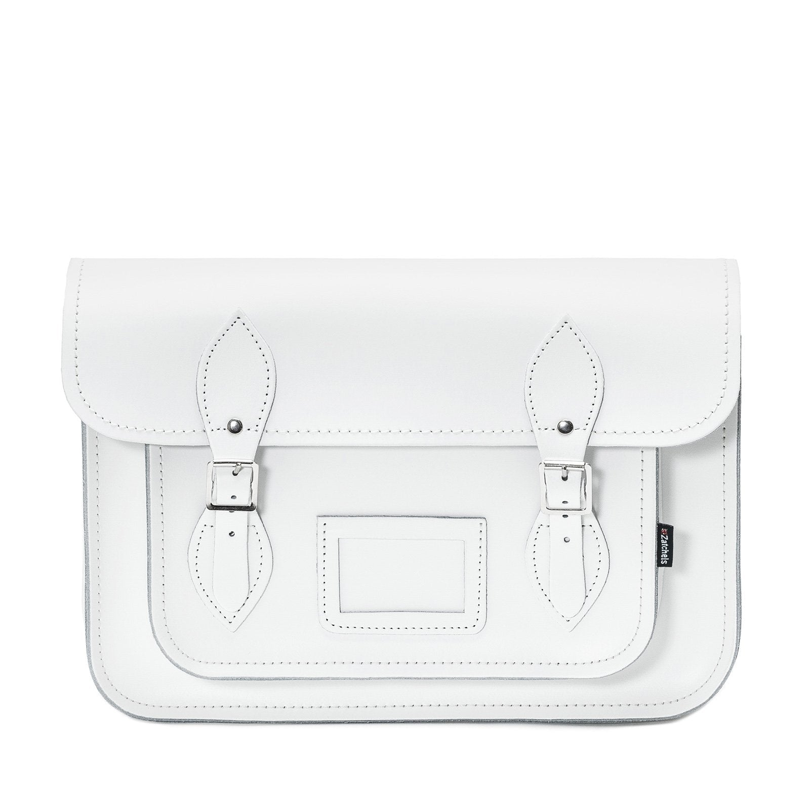 Handmade Leather Satchel - White - Bascora