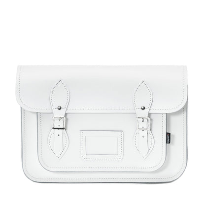 Handmade Leather Satchel - White - Bascora