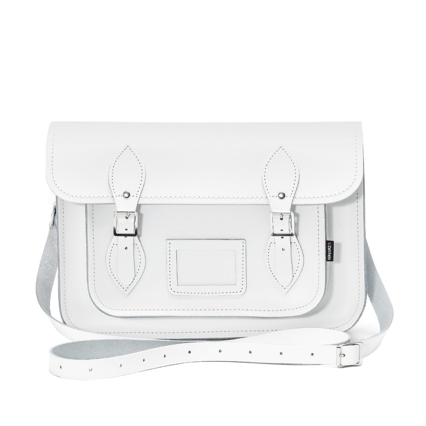 Handmade Leather Satchel - White - Bascora