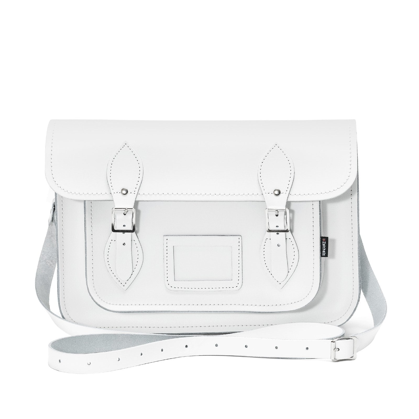 Handmade Leather Satchel - White - Bascora