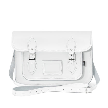 Handmade Leather Satchel - White - Bascora