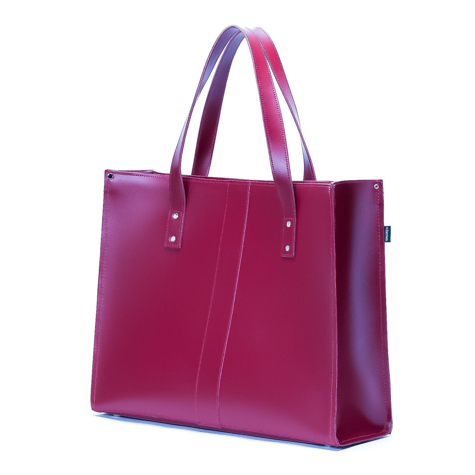 Handmade Leather Shopper - Magenta - Bascora