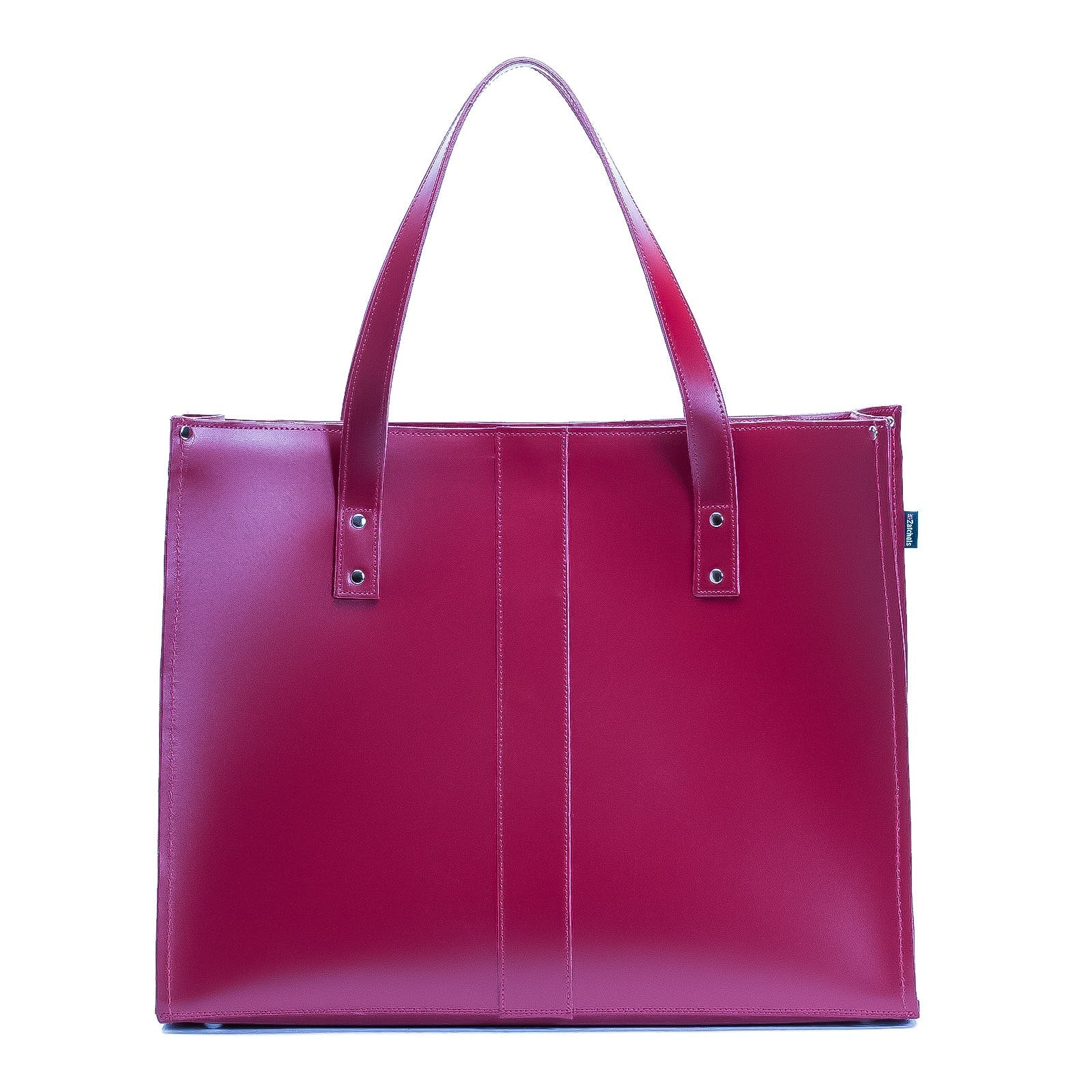 Handmade Leather Shopper - Magenta - Bascora