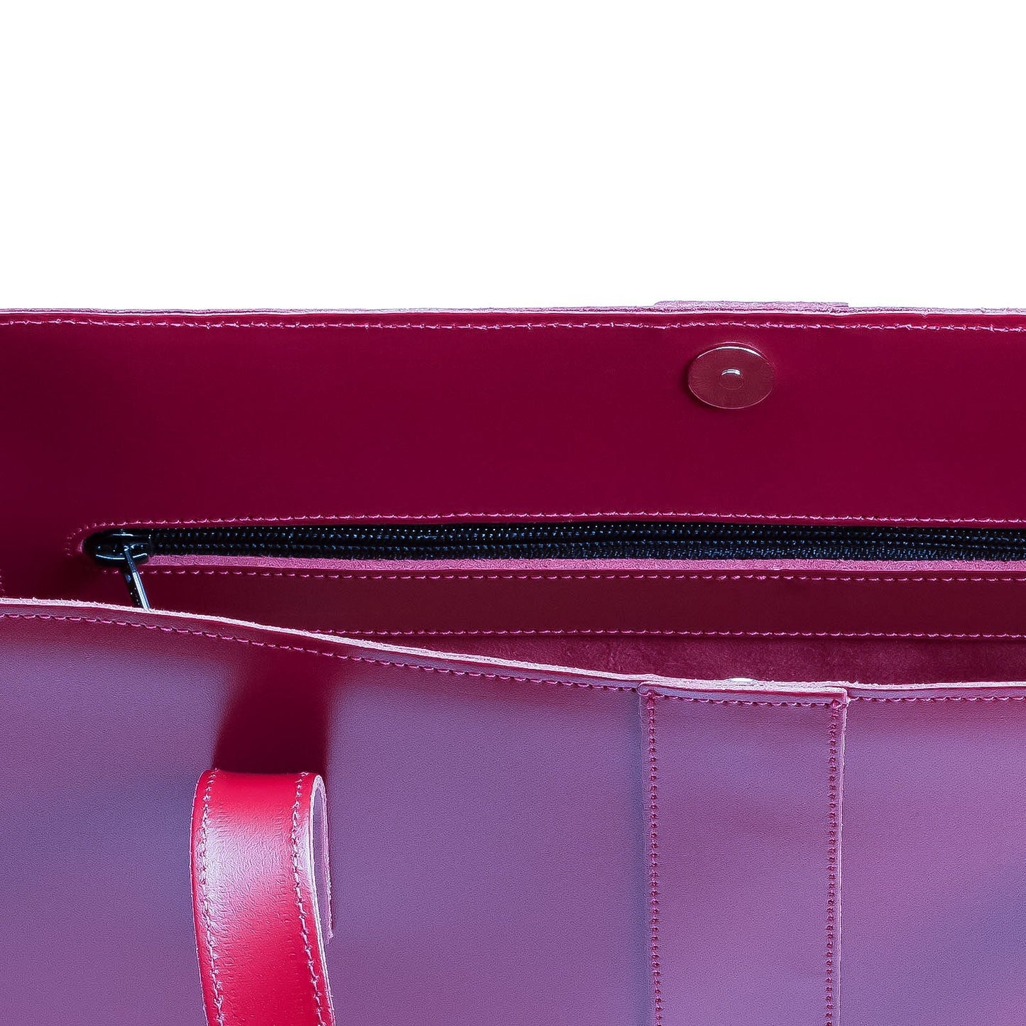 Handmade Leather Shopper - Magenta - Bascora
