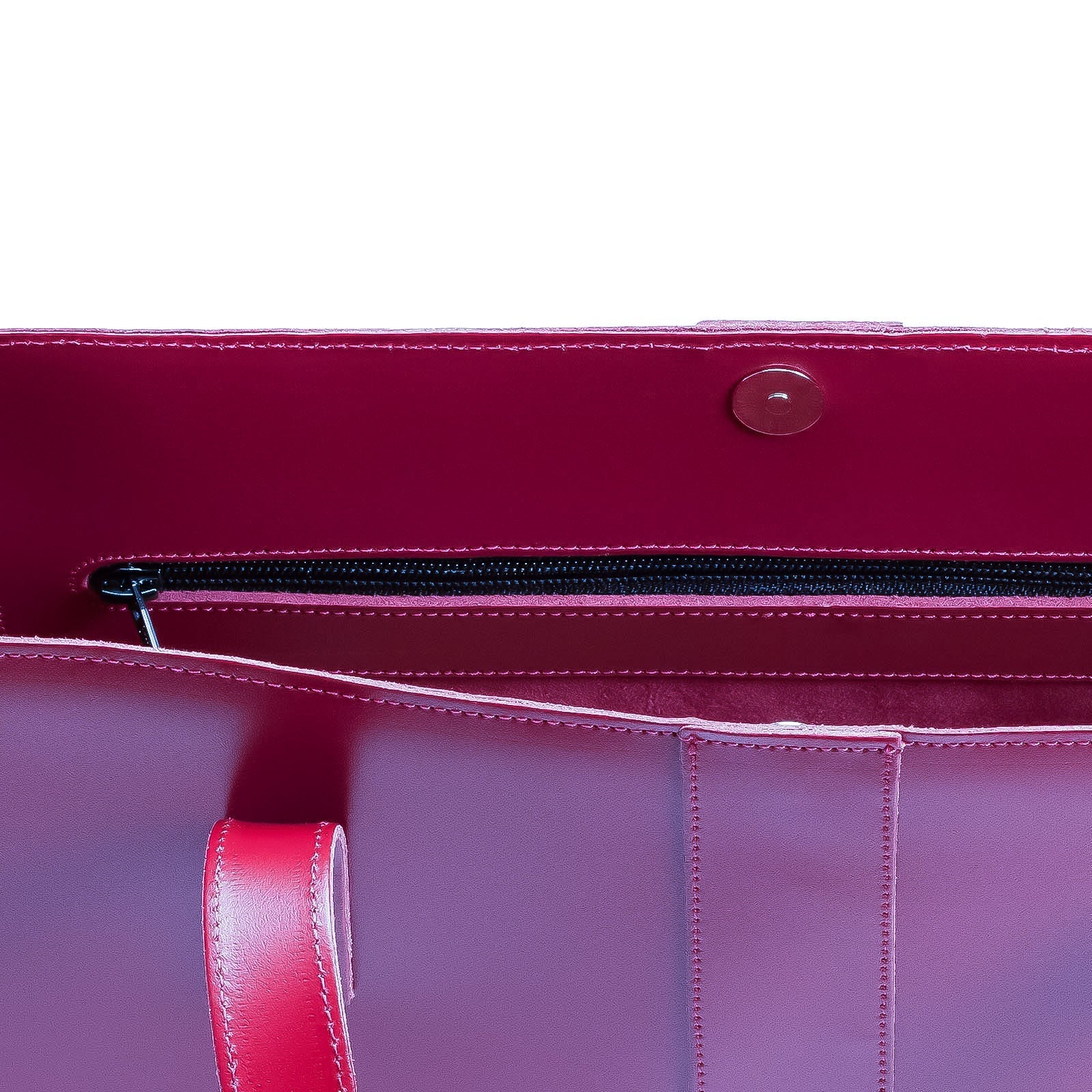 Handmade Leather Shopper - Magenta - Bascora