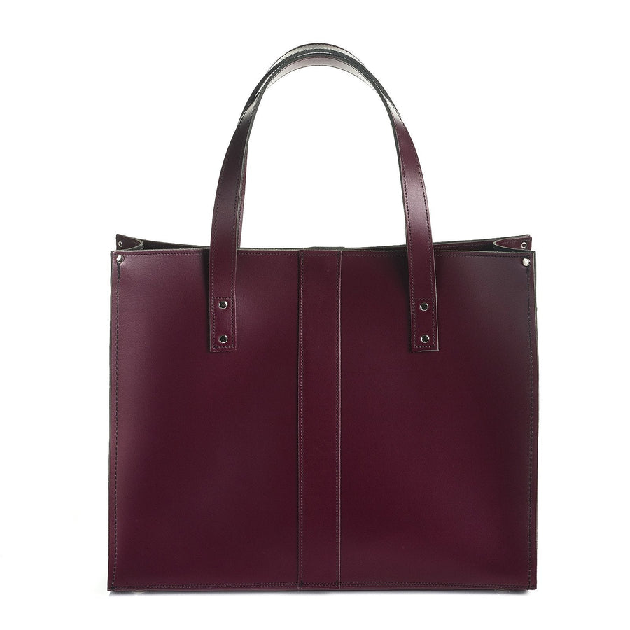 Handmade Leather Shopper – Marsala Red - Bascora