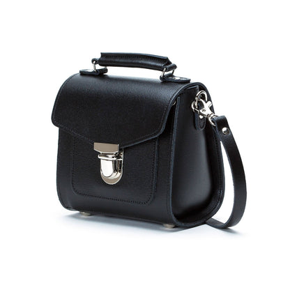 Handmade Leather Sugarcube Handbag – Black - Bascora